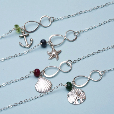 Pack Of 3 Friendship Glass Beads Bracelet (Lavender,White Transparent)–  Oralia India